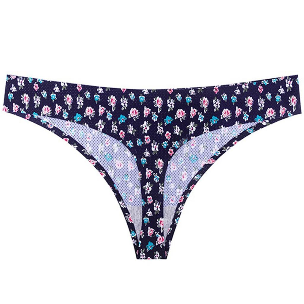 1 PC Seamless Ice Silk Seamless Ladies Breathable Briefs Ultra-thin Thong Underwear Women