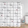 Cute Rainbow Heart Pattern Shower Curtain Children's Simple Modern Bathtub Decorative Polyester Bathroom Shower Curtain