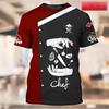 Μπλουζάκια με Στρογγυλή Λαιμόκοψη Fun Chef 3D Εκτύπωση Μοντέρνα Ανδρικά Μπλουζάκια με Κοντό Μανίκι - Μαλακό Ύφασμα Πολυεστέρα με Μεσαία Ελαστικότητα Καλοκαιρινά Ρούχα Άνετης Εφαρμογής