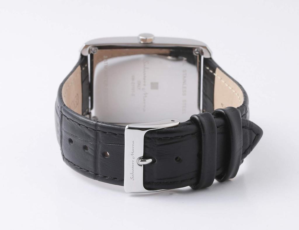 [Salvatore Marra] Men's and Women's Watch Stainless Steel Black Cut Glass Analog Quartz Business Casual Cross Included SSBK
