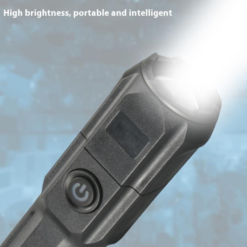 High Power Abs Led Flashlight Usb Rechargeable Spotlight Zoom Torch Portable Flashlight Light For Fishing Outdoor Waterproof