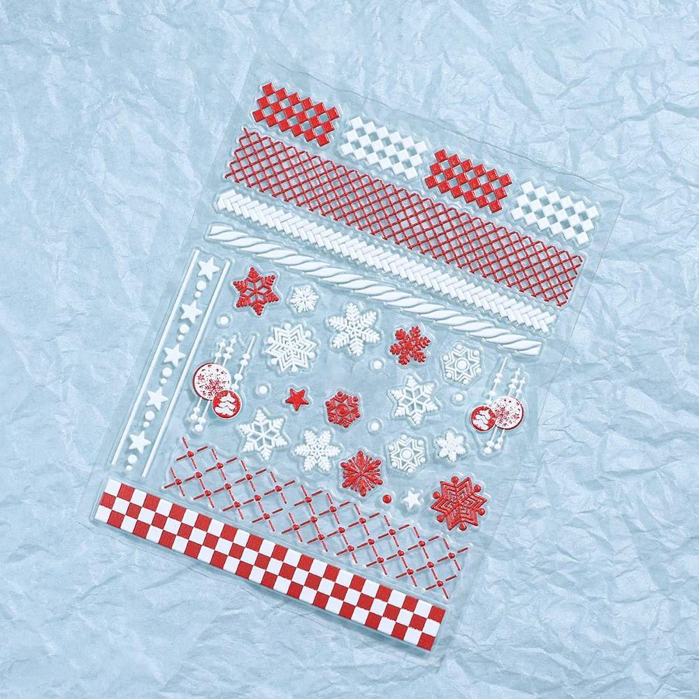Cute Christmas Nail Art Stickers Winter Nails Polish Sticker 3D Manicure Decals  Manicurist
