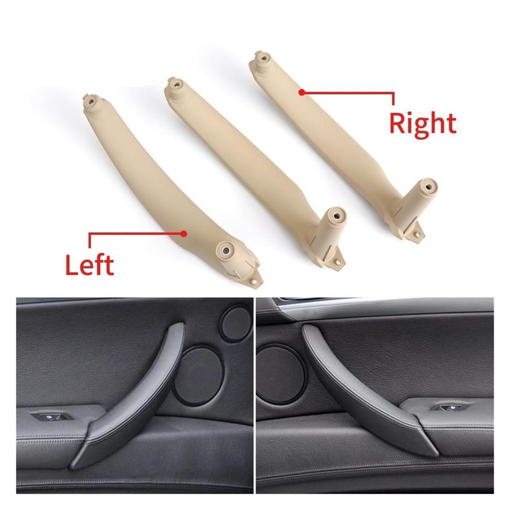 GRQAEQ BMW E70 X5 E71 51416969402 Interior Left Right Passenger Door Pull Handle Interior Cover Panel Trim Replacement (Left Gray)
