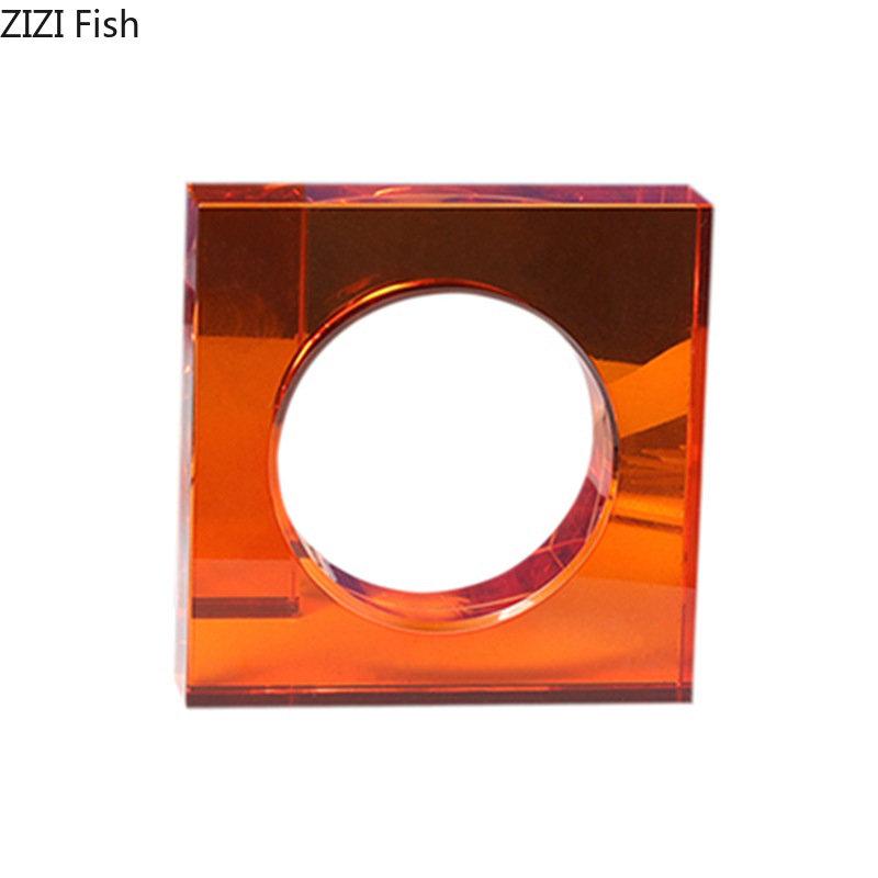 Colorful Geometric Crystal Arch Ornaments Transparent Geometric Square Crystal Statue Desk Decoration Glass Crafts Sculpture