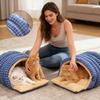 Cat Cave Removable Washable Warm House Semi-Enclosed Dome Design Pet Cave for Puppy Kitten Small Pet Play Corner Winter