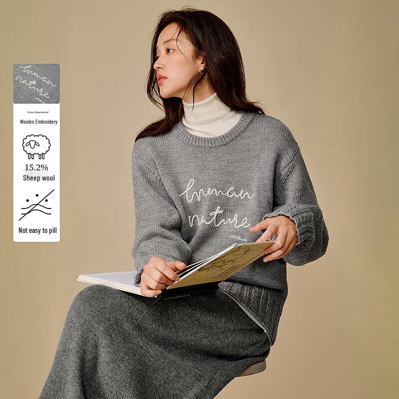 

INMAN Women s Retro Embroidered Knit Pullover Sweater L