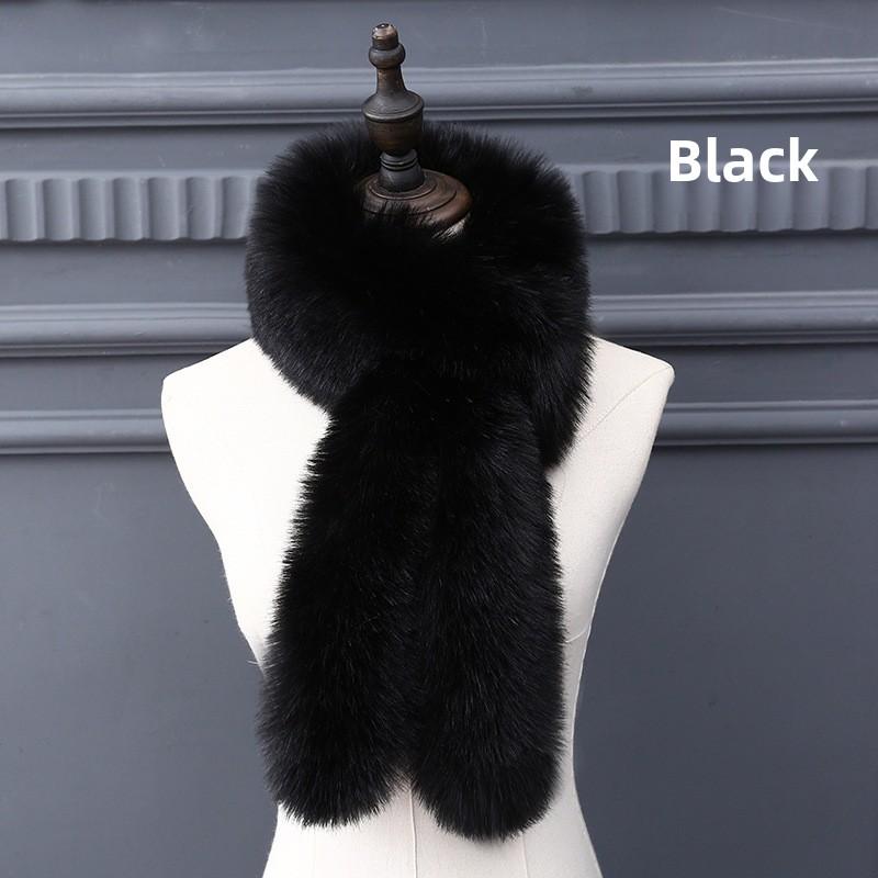 Neuer niedlicher Plüschschal mit Hasenohren, Schal aus Kunstfell, Pelzkragen, verdickter Schal, Kunstfuchsfell, Damenschal