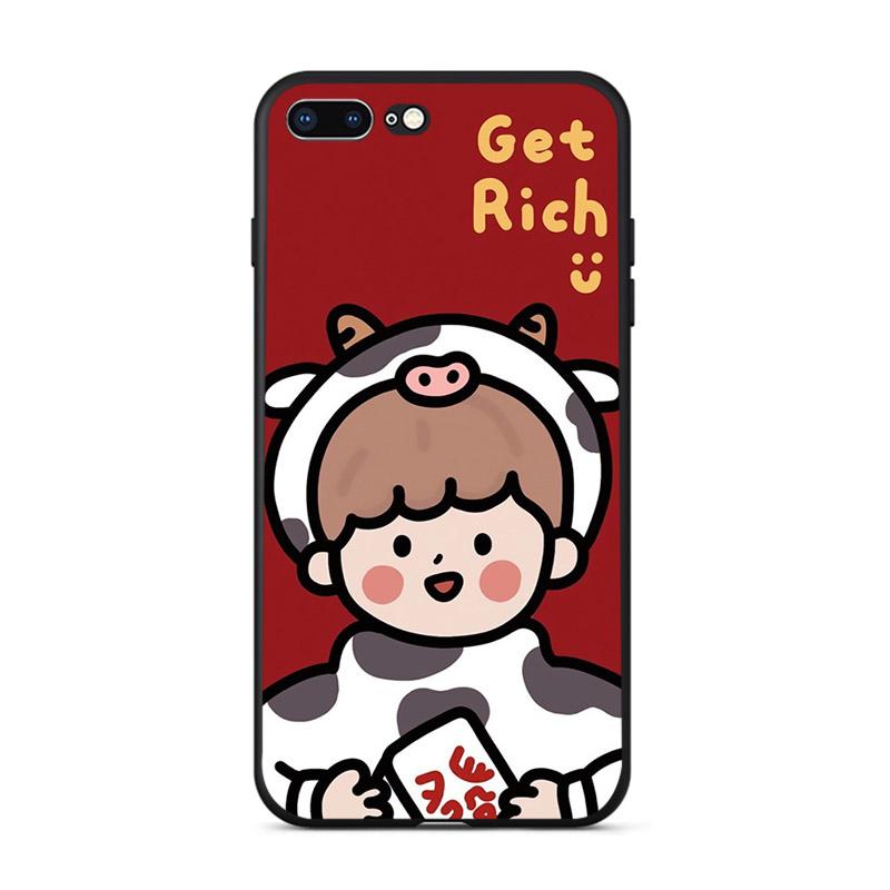 Süßes Mädchen versucht Geld zu verdienen reich werden Handyhülle für iPhone 11 Pro Max Xs X Xr 13 12 Mini 7 8 6s Plus SE Hart Handyhülle