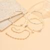 4PCS Layered Stackable Starfish Shell Beaded Anklet Set Dainty Boho Summer Beach Vacation Jewelry for Women