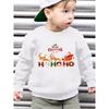 European Sizes Kids' Fashion -Lined Crew Neck Brushed Sweatshirt with "HO HO HO" Santa Driving Reindeer Sleigh Print Casual Long Sleeve Pullover