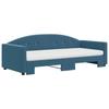 VidaXL Daybed with Trundle Bed and Mattress Blue 90x200 Cm Velvet 3197324