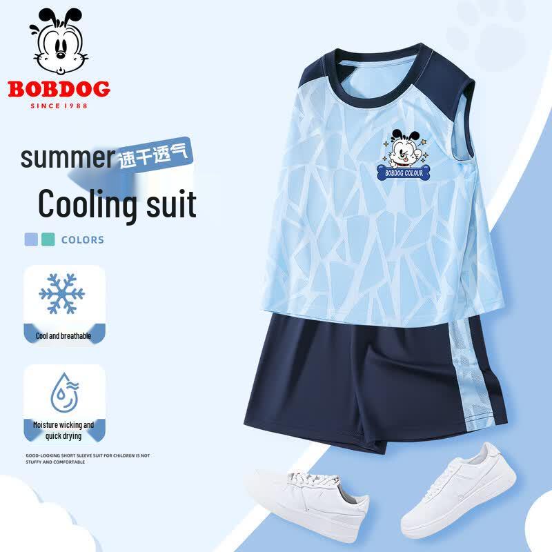 Boboduck Boys  Quick-Dry Sleeveless T-Shirt & Shorts Set 130