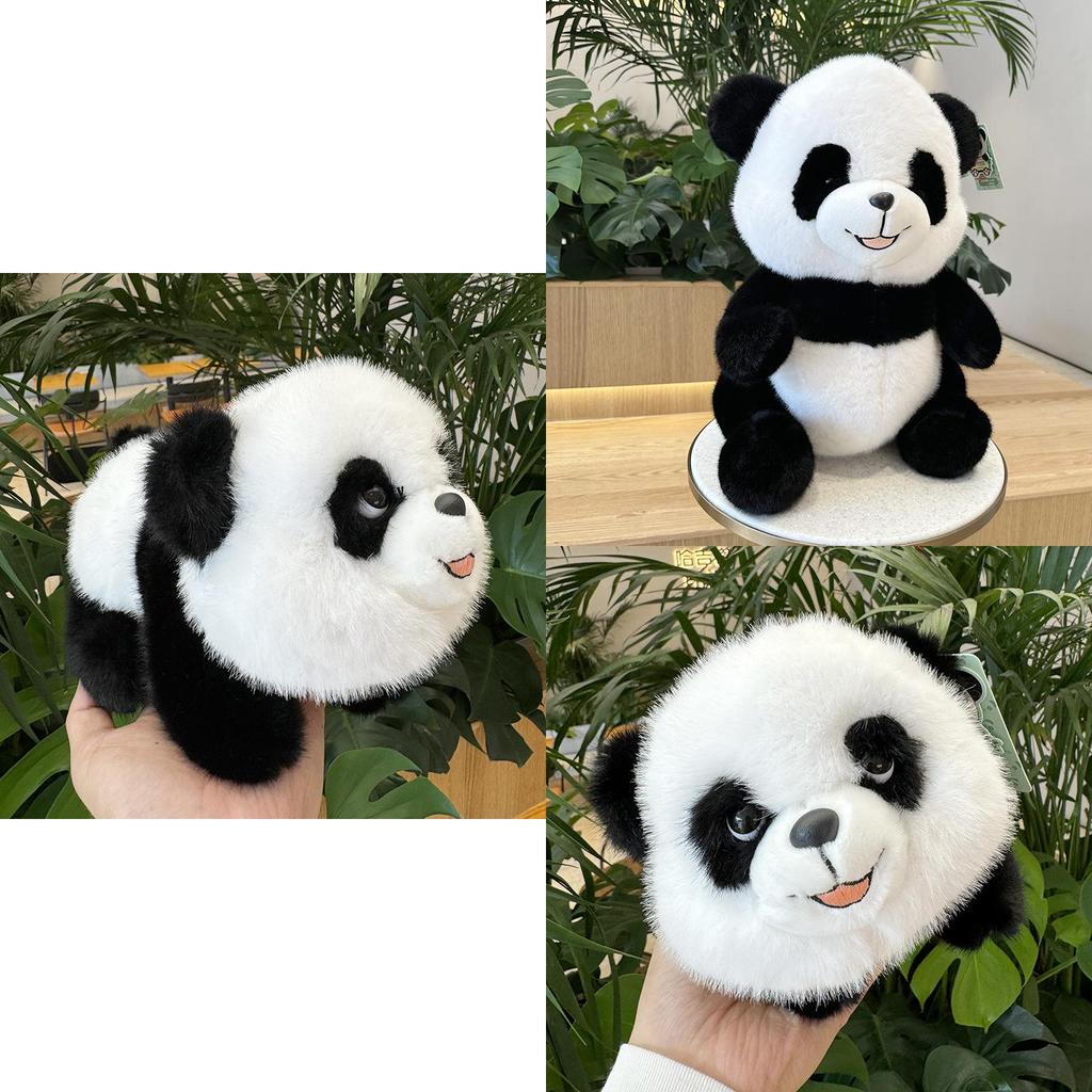Cute Panda Plush Toy Stuffed Animal Doll Realistic Gift For Girlfriend 23cm