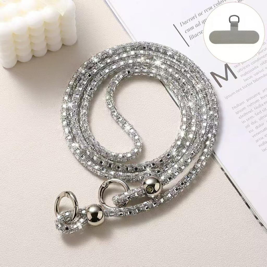 Kryształowy koralikowy smycz na telefon Pasek crossbody z zaczepem do urządzeń mobilnych