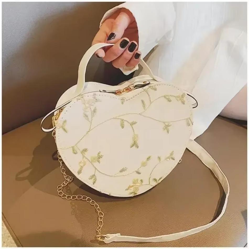 1 Pcs New Fashionable Women's Bag Shoulder Bag Women's Lace Peach Heart Creative Crossbody Bag Handbags