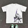 2026 Sommer Neuankunft_ Evangelion Muster Street Style Print Kurzarm T-Shirt Hip Hop Streetwear Top Y2K Gothic Baumwolle Oversized T-Shirts