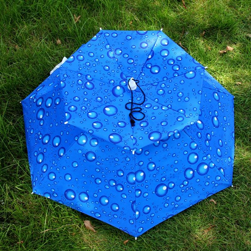 Fishing Foldable Sunscreen Umbrella Caps Double-Layer UV Protection Breathable Fishing Parasol Hats Lightweight Umbrella Hat