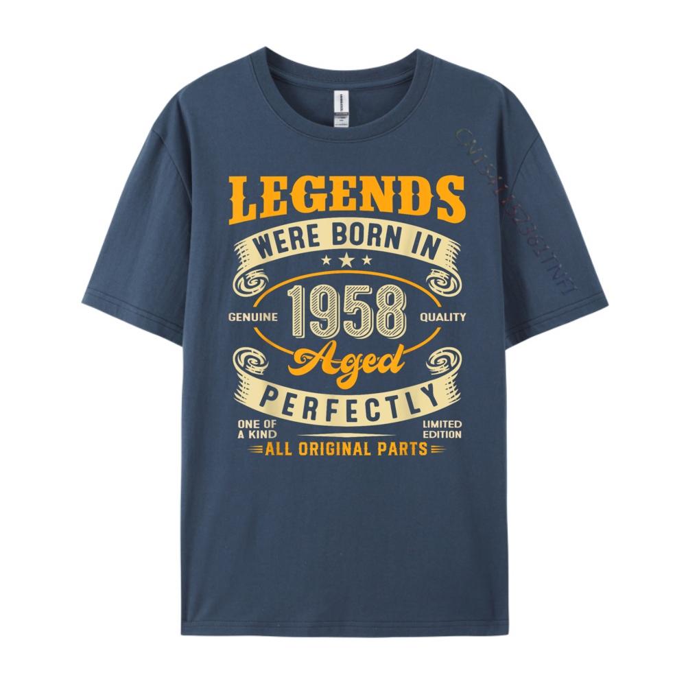 65th Birthday Legends Born In 1958 65 Years Old Unisexs Designer Clothes T Shirt Vegan
