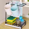 Küchenspültuch-Aufbewahrungsregal Platzsparendes Spülbecken-Schwamm-Abtropfgestell Wandmontiert mit abnehmbarer Abtropfschale