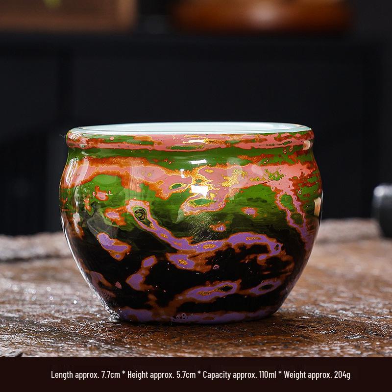 Celadon Lacquerware Ge Kiln Gongfu Teacup: High-End Ceramic Master Cup for Premium Tea Experience 110ml