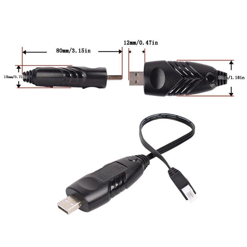 7.4v Charger 2000mA /1000mA/500mA XH-3P 2S Lipo Li-ion Batteries Electric RC Toys Car Drone 7.4V Universal USB Charging Cable