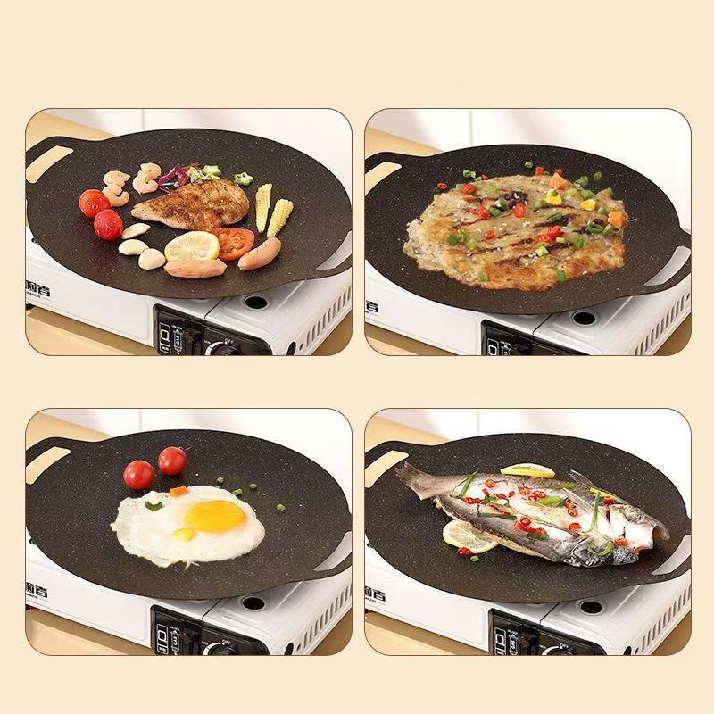1Pcs Kitchen Non-Stick Pan 28/30/32/34/38Cm Korean Maifan Stone Bbq Grill Pan Outdoor Barbecue Pot