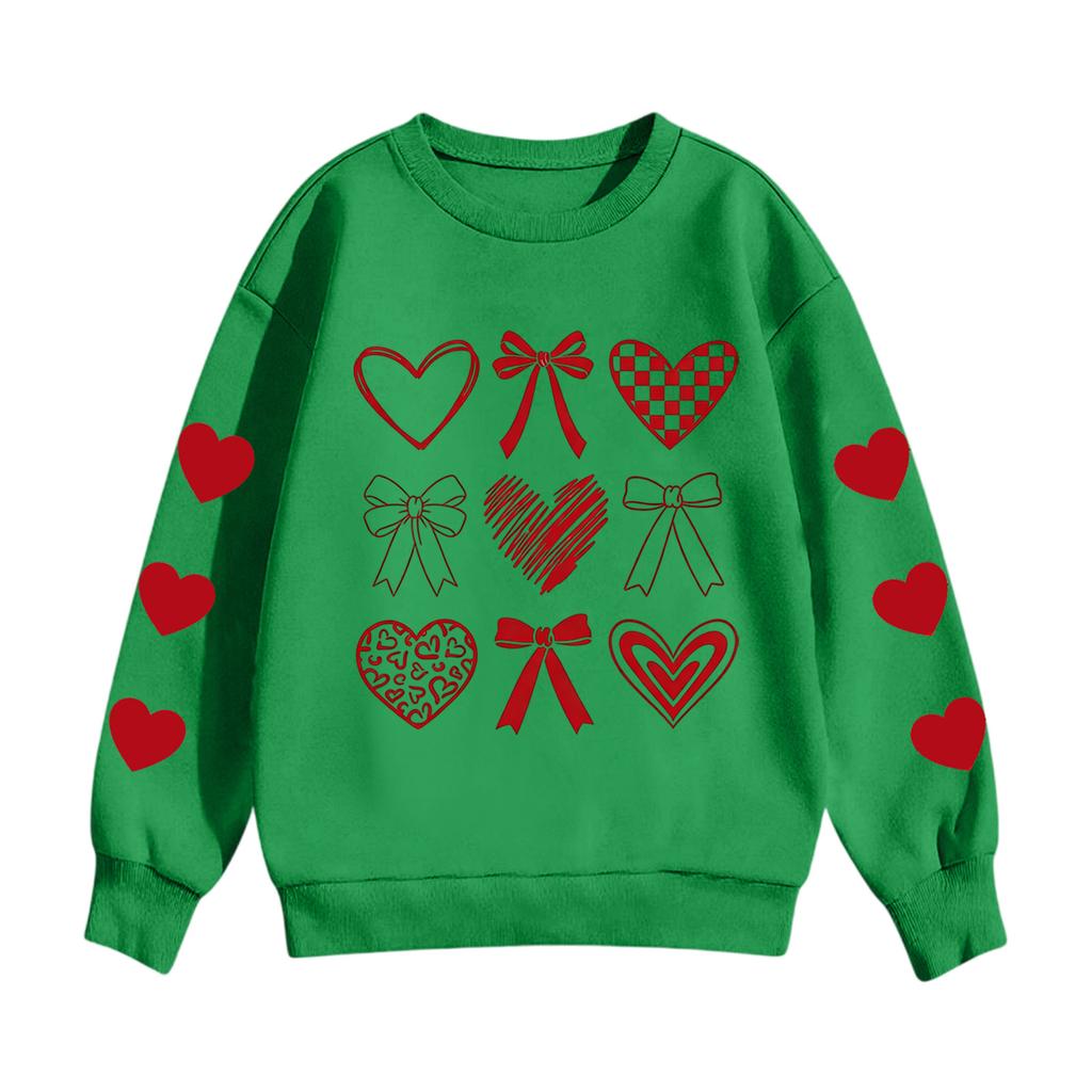 Children's Casual Round Neck Printed Pullover Long-sleeved Hooded Sweatshirt Top