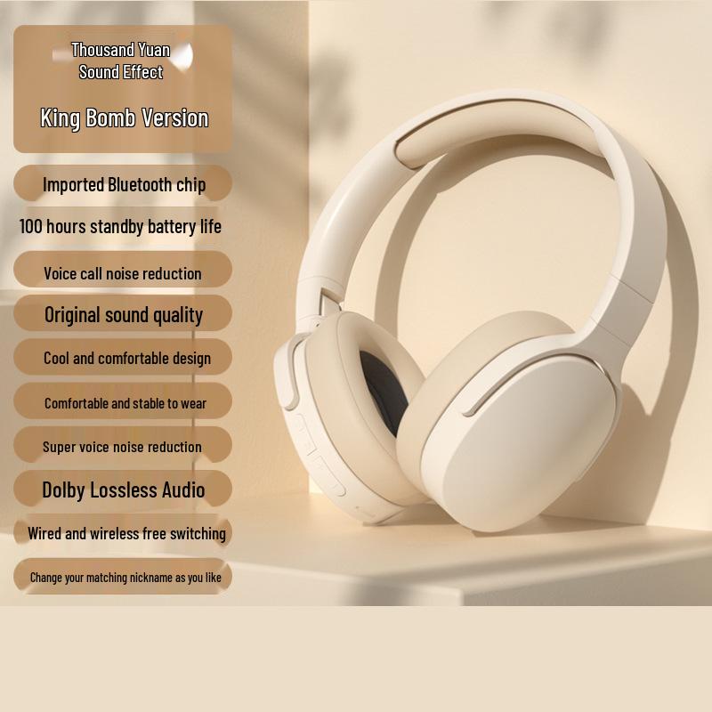 2025 New Model Wireless Over-Ear Bluetooth Noise-Cancelling Headphones for Gaming and Sports