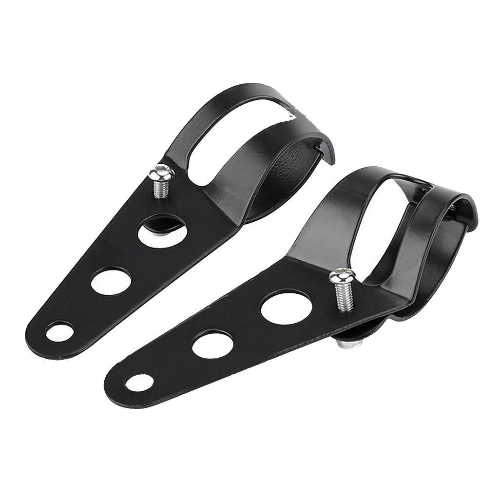 2 Pcs Motorcycle Headlight Bases Black Front Light Mounting Adjustable Bracket Clamp for 35?43mm
