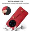 Vintage Leather Card Holder Phone Case for Xiaomi 14 Ultra Card Pockets Dual Snap Buttons Flip Wallet Shell