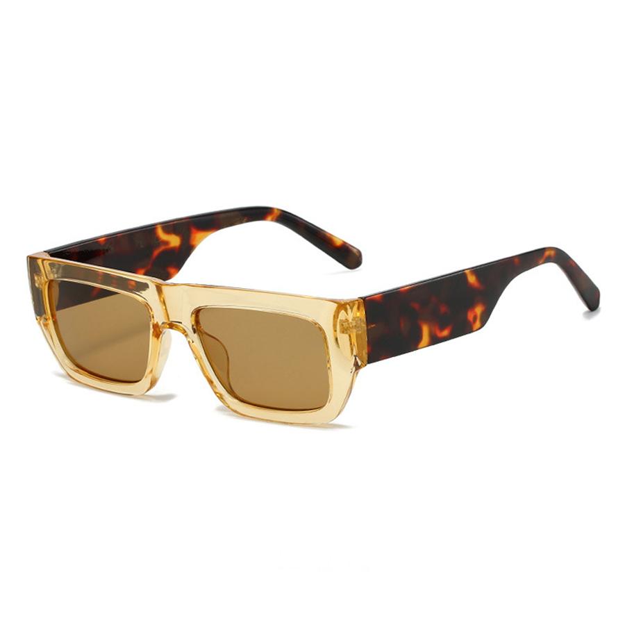 Retro Square Sunglasses Fashion Small Frames Men Women Shades Rectangle Vintage Yellow Leopard Sun Glasses Steampunk Eyeglasses