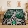 Fantasy Tree of Life Norse Viking Yggdrasil Flannel Blanket Soft Throw Blanket for Bedroom Living Room Bed Picnic Nap Cover Gift
