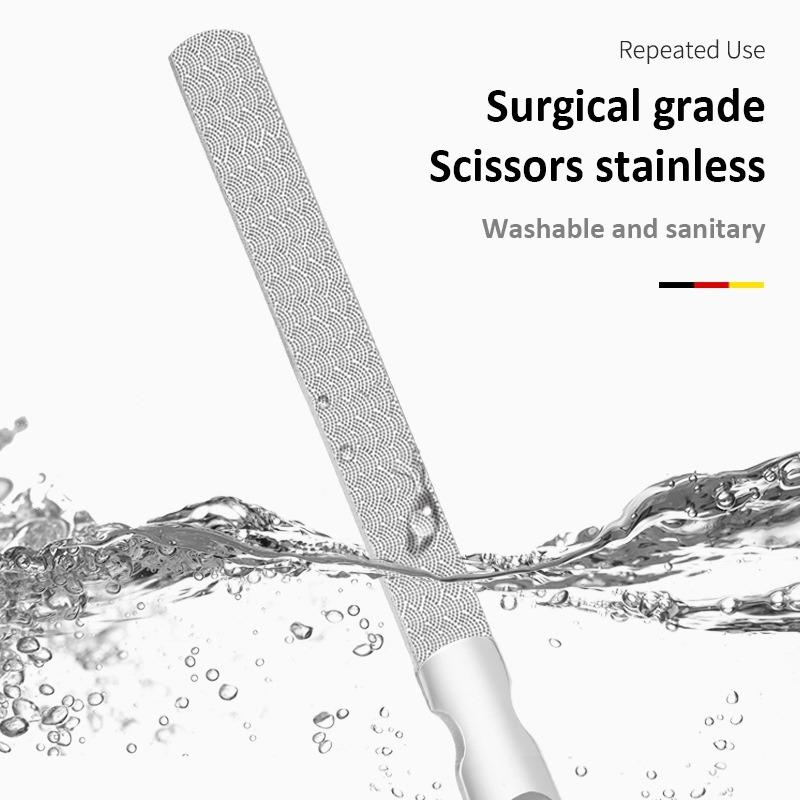 Limes à ongles Double face de haute qualité, en acier inoxydable, manucure et pédicure, toilettage pour outils professionnels de soins des ongles des doigts et des orteils