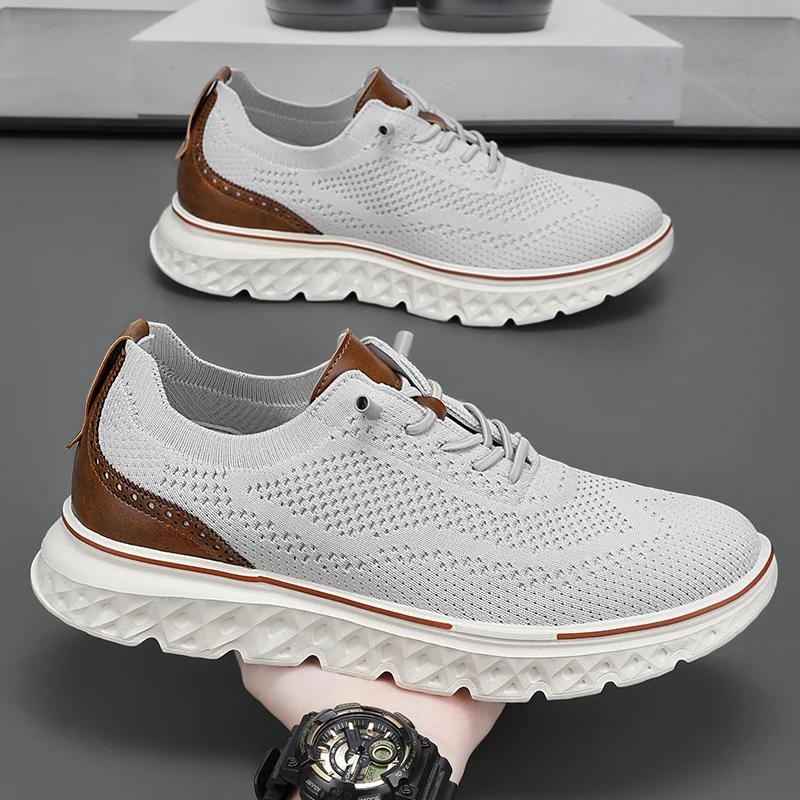 Men Sneakers Men Mesh Casual Shoes Fashion Lightweight Breathable Soft Soled Shoes Summer Outdoor