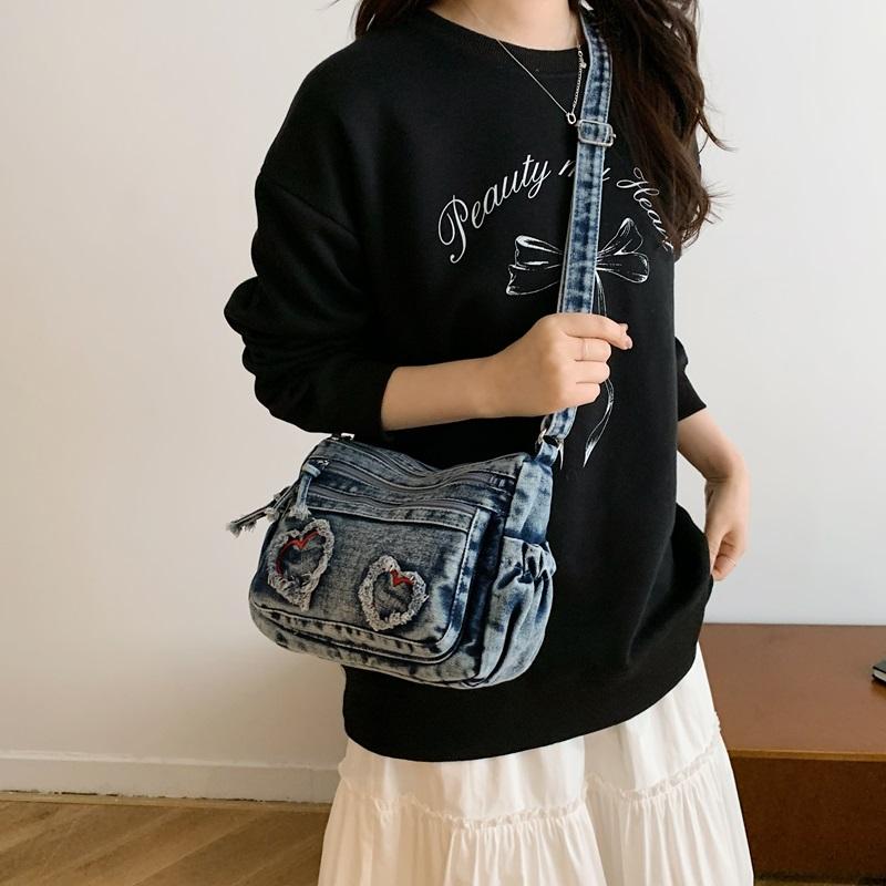 Shoulder Bag Denim Crossbody Bag Women Commuter Handbag
