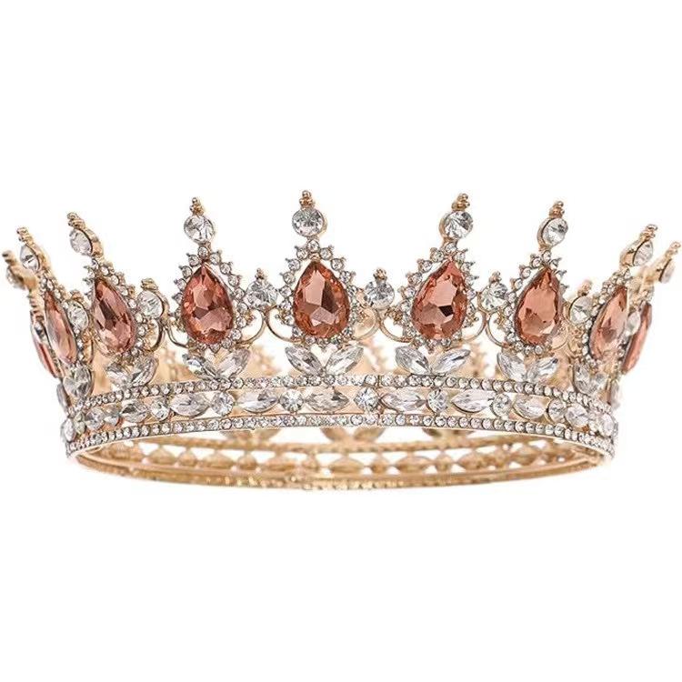 New Bridal Crown Headpiece - Exquisite High-end Wedding Birthday Party and Cake Decoration - Bridal Hair Accessory - Round Crown Tiara