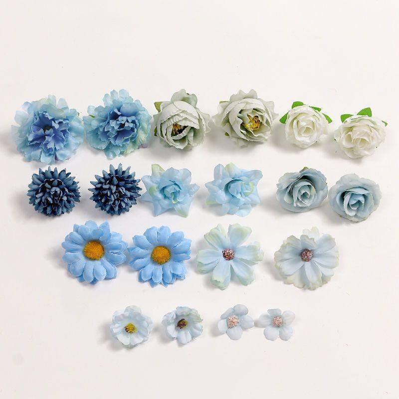 20pcs Silk Artificial Flower Head Home Decor Wedding Wall Backdrop DIY Party Floral Arrangement Table Display Art Supplies