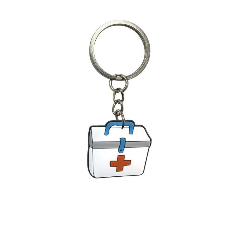 Cute Medical Themed Silicone Keychains With Blank Label Tags Lovely Cartoon Designs For Nurses Doctors Gifts Daily Use