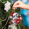 Acrylic Teacup Cat Hanging Ornaments Cute Cartoon Cat Christmas Ornament 2D Flat Car Mirror Charm for Christmas Tree Decoration KTY