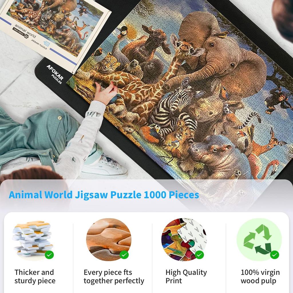 Jigsaw Puzzles 1000 Pieces for Adults Animal World 1000 Piece Puzzles Creative Adult Puzzles 1000 Piece