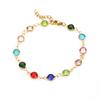 Luxury Sparkling Leaf Chain Candy Color Colorful Elegant Circle Bangles Adjustable Fashion Crystal Sparkling Bracelets Women