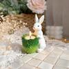 Cartoon Candle Holders Vintage Bunny Ornaments Cute Resin Sculpture  Farmhouse Home