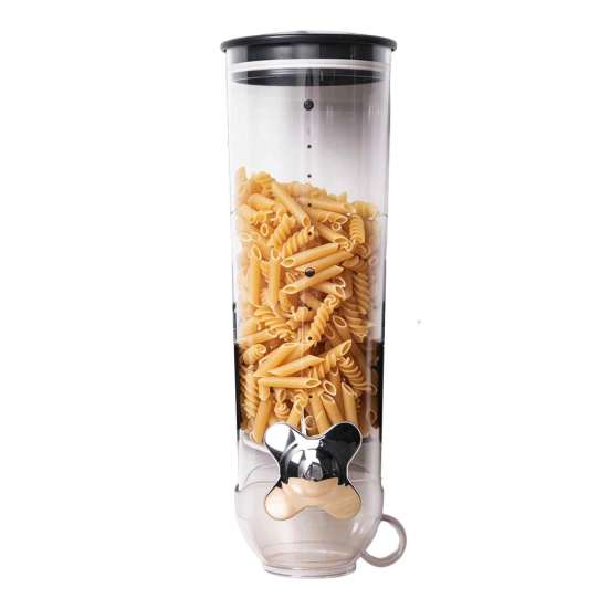 Wandmontierter Müsli-Behälter, Trockenfutter-Spender, platzsparend mit Messbecher für Reislagerung, Klarer luftdichter Behälter für und Snack-Spender