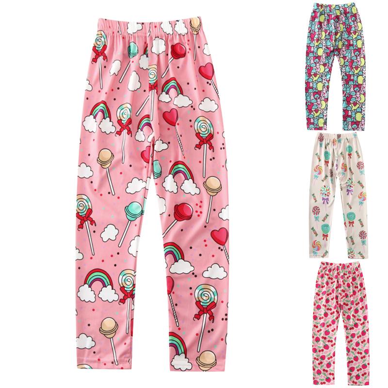 

Длинные брюки для девочек, милые леггинсы с эластичной резинкой на талии и принтом, повседневные дышащие брюки для детей 1–10 лет