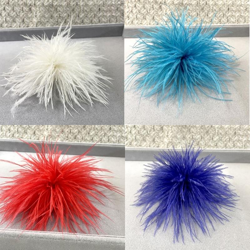 Feather Brooch Scarf Clip Brooches Lapel Pins Dress Accessories Ostrich Feather Material Corsage Pin Feather Lapel Pins