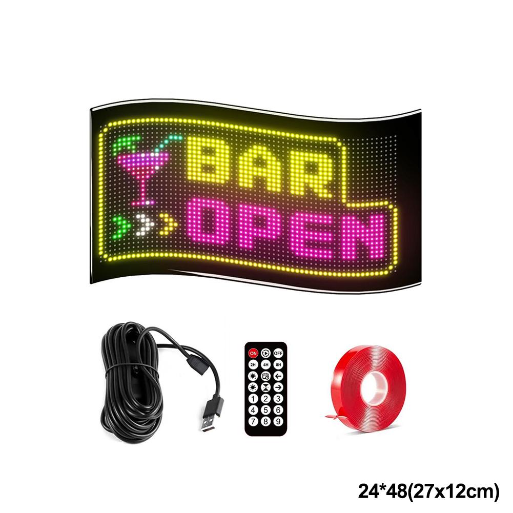 Business Advertising LED Matrix Pixel Panel RGB Pattern Car Graffiti Scrolling Text Animation Shop Reminder Light Bluetooth Lamp