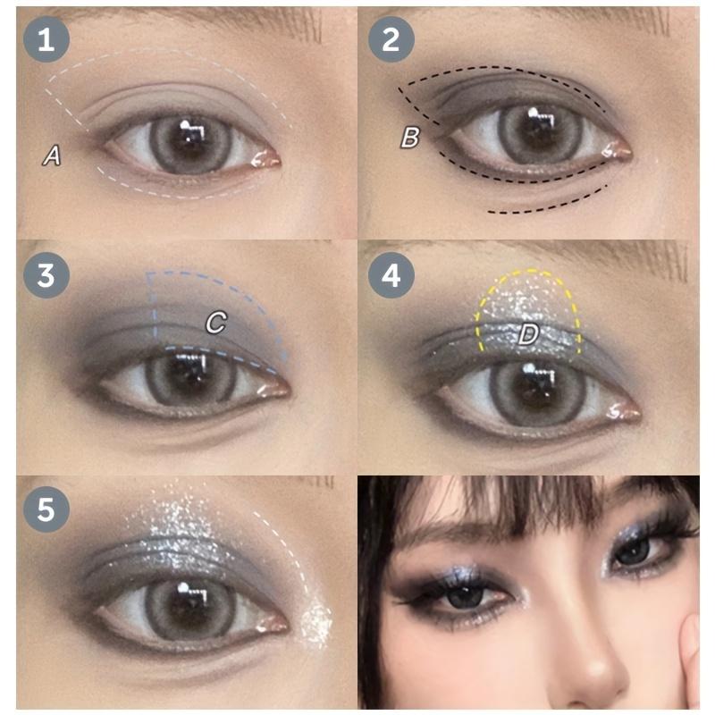 15-Farben Lidschattenpalette Mattes & Schimmerndes Finish, Smoky Punk Make-up mit Glitzerakzenten, Gemischte Farbtöne für Alltag & Besondere Anlässe