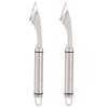 2PCS 304 Stainless Steel Peppers Corer Serrated Slice Non‑slip Handle Fruit Corer 2 in 1 Efficient Seed Remover Slicing