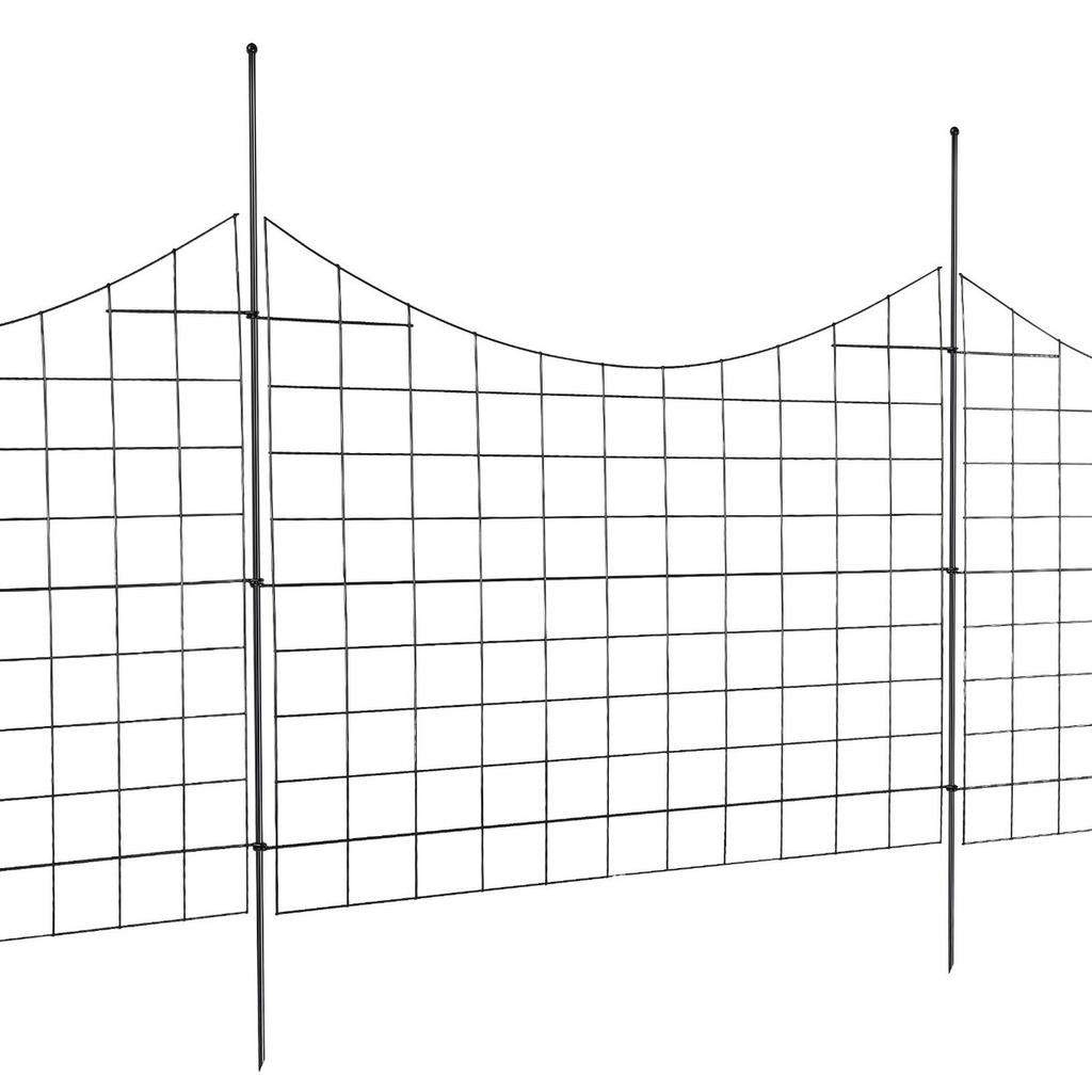 Garden Fence, No Dig Fence 36.6''(H)x29.5''(L) Animal Barrier Fence, Underground Decorative Garden Fencing with 2.5 Inch Spike Spacing, Metal Dog