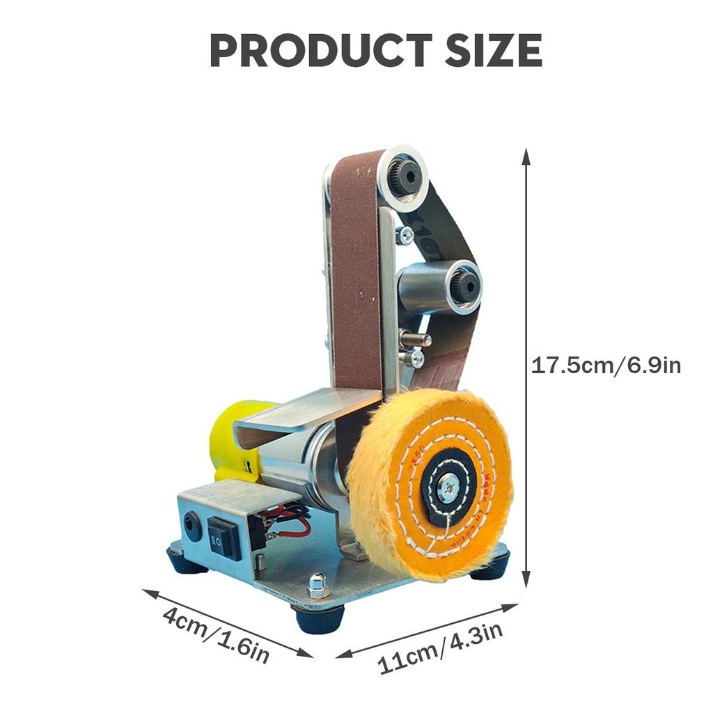 220V Mini Levigatrice a Nastro Elettrica Levigatrice Fai da Te Rettificatrice Taglierina Bordi Temperamatite Smerigliatrice Multifunzionale 10 PZ Cintura